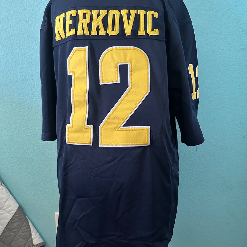 Navy & Yellow Football jersey Nerkovic” #12 –Medium – Size M (Nike Style)